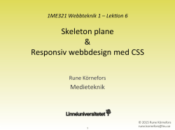 Skeleton plane & Responsiv webbdesign med CSS