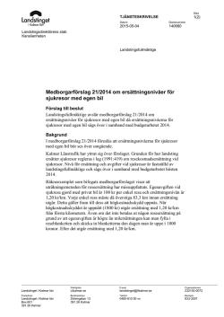 Medborgarförslag 21/2014 om ersättningsnivåer för sjukresor med