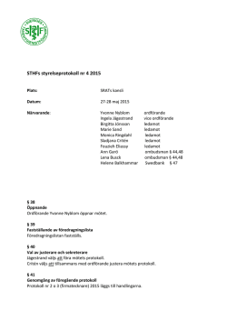 Styrelseprotokoll nr 4.15 - Sveriges Tandhygienistförening