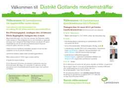 Välkommen till Distrikt Gotlands medlemsträffar
