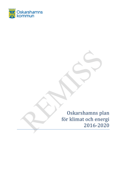 Oskarshamns plan för klimat och energi 2016-2020