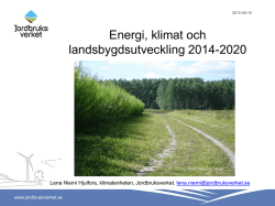 Energi, klimat och landsbygdsutveckling 2014-2020