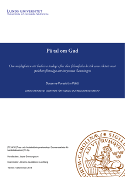 På tal om Gud - Lund University Publications