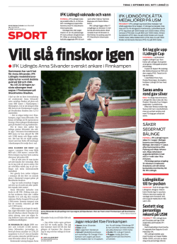 IFK Lidingös Anna Silvander svenskt ankare i Finnkampen
