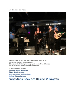Sång: Anna Höök och Heléne M Lövgren