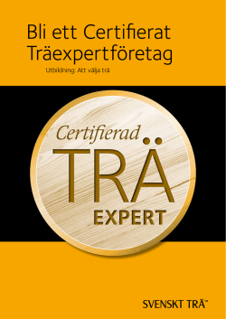 Bli ett Certifierat Träexpertföretag