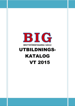 UTBILDNINGS- KATALOG VT 2015