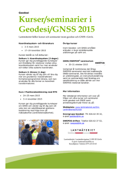 Kurser/seminarier i Geodesi/GNSS 2015 - swepos