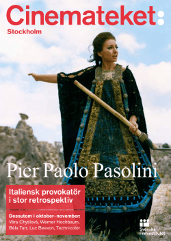 Pier Paolo Pasolini - Svenska Filminstitutet