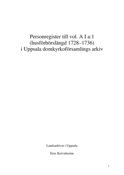 Personregister till vol. A I a:1 (husförhörslängd 1728–1736) i