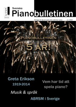 Musik & språk Greta Erikson - Svenska Pianopedagogförbundet