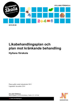 Hyllans likabehandlingsplan och plan mot kränkande behandling