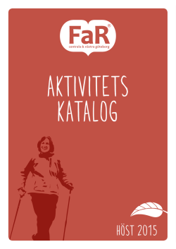 AKTIVITETSKATALOGErna F&Ouml;R VUXNA