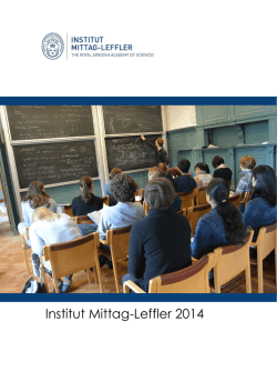 Institut Mittag-Leffler 2014 - Mittag