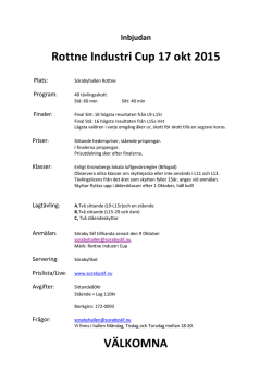 Rottne Industri Cup 17 okt 2015 VÄLKOMNA