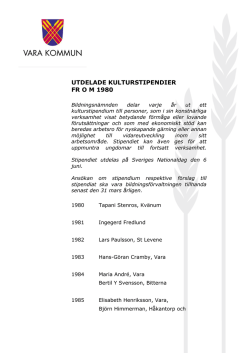 Kulturstipendiater 1980-2014