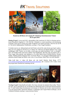 Göteborgs Konstmuseums Vänner till Bonn och Leipzig 20 april 2016