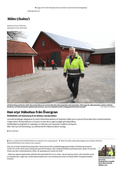 Artikel om nya ordföranden i Håbohus, Leif Zetterberg, i