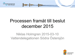 Processen framåt till beslut december 2015