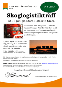 Skoglogistikträff - Sveriges Åkeriföretag