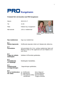 Medlemsmöte 2015-03-17
