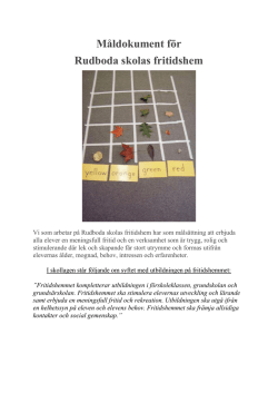 Måldokument för Rudboda skolas fritidshem