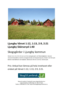 PM Värset 2 - Skog och Lantbruk