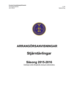 Arrangörsanvisningar Stjärntävling 2015-2016