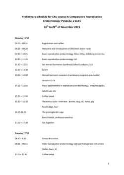 Preliminary schedule for CRU course in Comparative