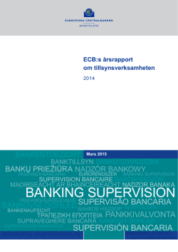 ECB:s årsrapport om tillsynsverksamheten, 2014