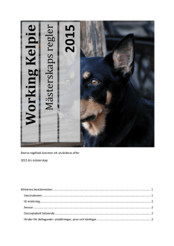 Regelbok för Working Kelpie klubbens vallhundsmästerskap 2015