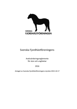 Storeglemente 2016 - Svenska Fjordhästföreningen