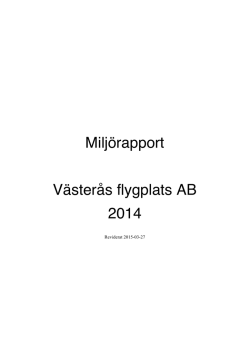 Miljörapport Västerås flygplats AB 2014