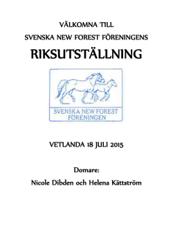 Katalog Riks - Svenska New Forestföreningen