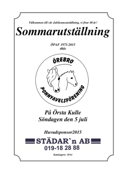 Sommarutställning - Örebro Ponnyavelsförening