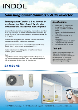 Samsung Smart Comfort 9 & 12 inverter Återförsäljare
