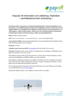 Inbjudan - Samordningsförbunden i Östergötland