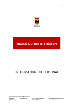 Digitala verktyg i skolan - information till personal