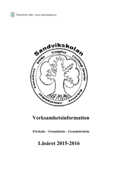 Verksamhetsinformation Läsåret 2015-2016