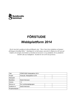 FÖRSTUDIE Webbplattform 2014 - IT