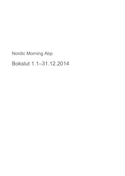 Bokslut 2014 - Nordic Morning