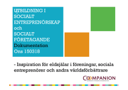Sociala företag - Coompanion Stockholms Län
