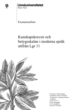 Kunskapskraven och betygsskalan i moderna språk