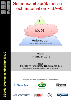 Gemensamt språk mellan IT och automation • ISA-95