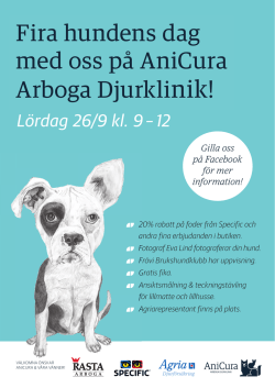 Fira hundens dag med oss på AniCura Arboga Djurklinik!