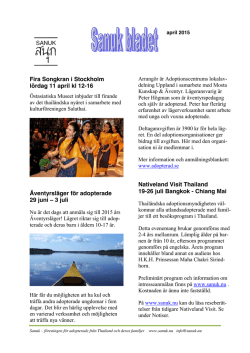 Fira Songkran i Stockholm lördag 11 april kl 12-16
