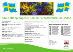 Fira Nationaldagen 6 juni på Försvarsmuseum Boden