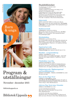 Bibliotek Uppsalas program för barn och unga, november
