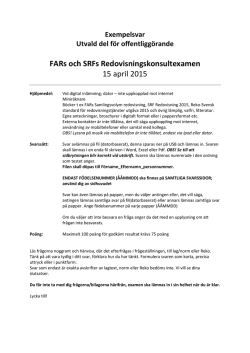 FARs och SRFs Redovisningskonsultexamen 15 april 2015