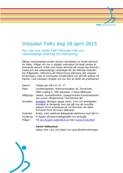 Inbjudan FaRs dag 28 april 2015